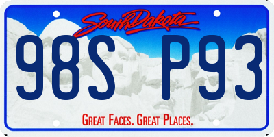 SD license plate 98SP93