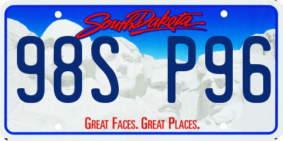 SD license plate 98SP96