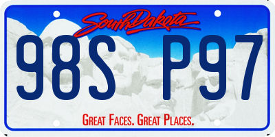 SD license plate 98SP97
