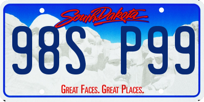 SD license plate 98SP99