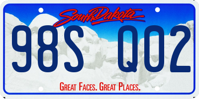 SD license plate 98SQ02