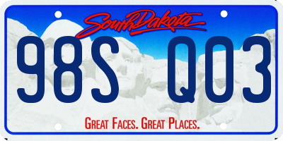SD license plate 98SQ03