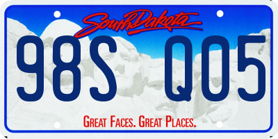 SD license plate 98SQ05