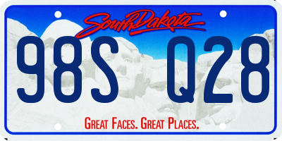 SD license plate 98SQ28