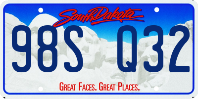SD license plate 98SQ32