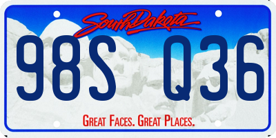 SD license plate 98SQ36