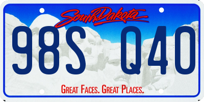 SD license plate 98SQ40
