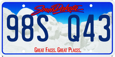 SD license plate 98SQ43
