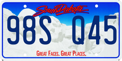 SD license plate 98SQ45
