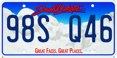 SD license plate 98SQ46