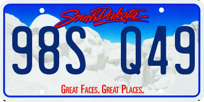SD license plate 98SQ49