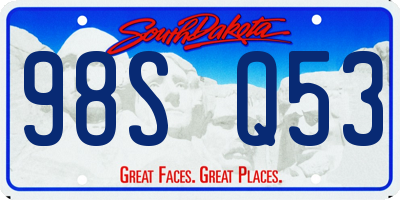 SD license plate 98SQ53