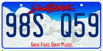 SD license plate 98SQ59
