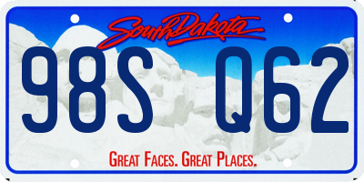 SD license plate 98SQ62