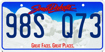 SD license plate 98SQ73