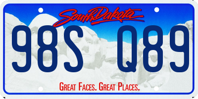 SD license plate 98SQ89
