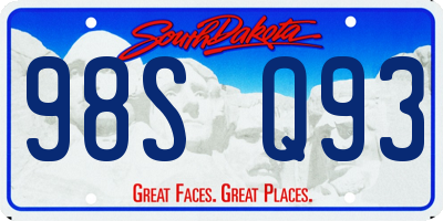 SD license plate 98SQ93