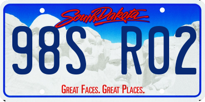 SD license plate 98SR02