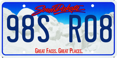 SD license plate 98SR08