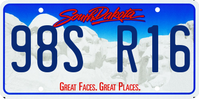 SD license plate 98SR16