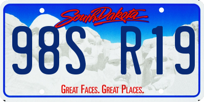 SD license plate 98SR19