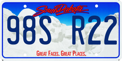 SD license plate 98SR22