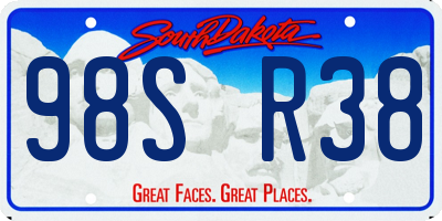 SD license plate 98SR38