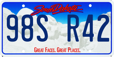 SD license plate 98SR42