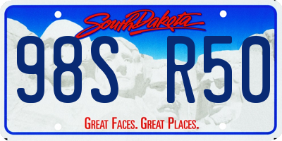SD license plate 98SR50