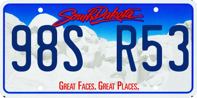 SD license plate 98SR53