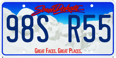 SD license plate 98SR55