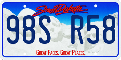 SD license plate 98SR58
