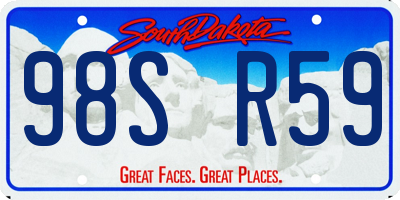 SD license plate 98SR59