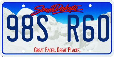 SD license plate 98SR60