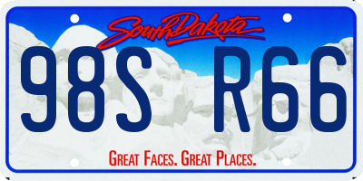 SD license plate 98SR66