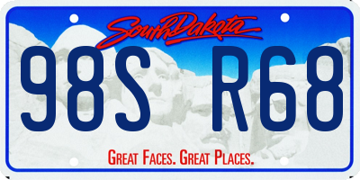 SD license plate 98SR68