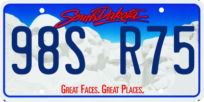 SD license plate 98SR75