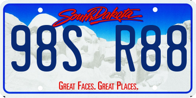 SD license plate 98SR88