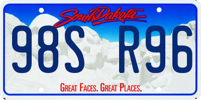 SD license plate 98SR96
