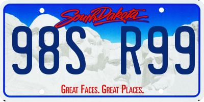 SD license plate 98SR99