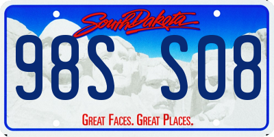 SD license plate 98SS08