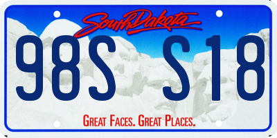 SD license plate 98SS18