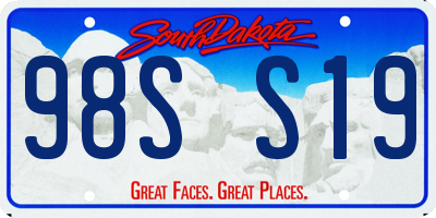 SD license plate 98SS19