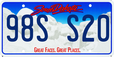 SD license plate 98SS20
