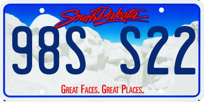 SD license plate 98SS22