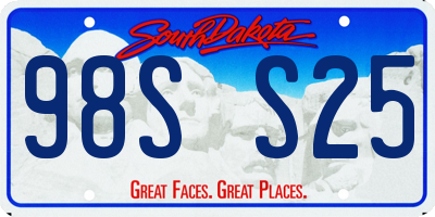 SD license plate 98SS25