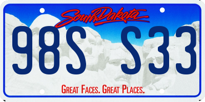 SD license plate 98SS33