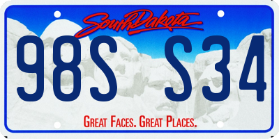 SD license plate 98SS34