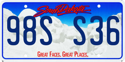 SD license plate 98SS36
