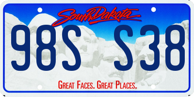 SD license plate 98SS38